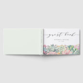Soft Pastel Succulent Watercolor Garland Wedding Gastenboek (Volledig)