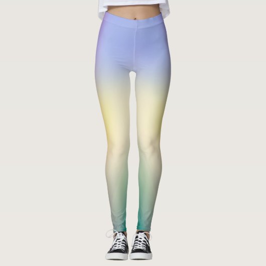 Soft Pastel Sunrise Gradient Yoga Leggings (Voorkant)