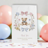Soft Pastel Teddy Bear Baby Shower Thank You Bag Medium Cadeauzakje