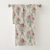 Soft Pastel Towel Victorian Damask Bath Accent Bad Handdoek (Insitu)