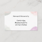 Soft Pastel University Lecturer Elegant Academic  Visitekaartje (Achterkant)