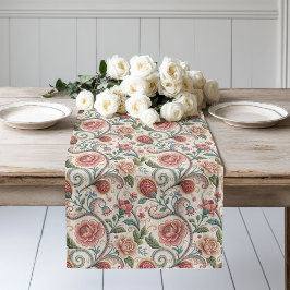 Soft Pastel Victoriaans Bloemen Eettafel Runner Lange Tafelloper
