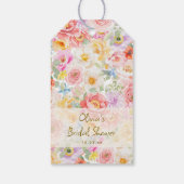 Soft Pastel Watercolor Floral Bridal Shower Custom Cadeaulabel (Achterkant)