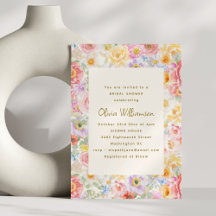 Soft Pastel Watercolor Floral Bridal Shower