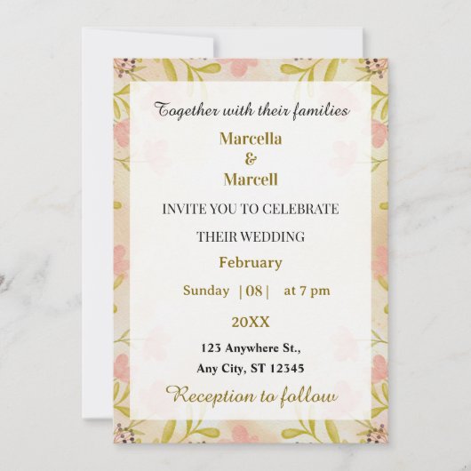 Soft Pastel Watercolor Floral Frame Kaart (Voorkant)