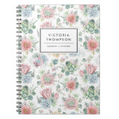 Soft Pastel Watercolor Succulents Pattern Notitieboek (Voorkant)