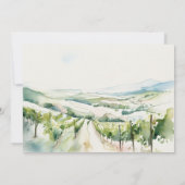 Soft Pastel Watercolor Vineyard Landscape Wedding Kaart (Achterkant)