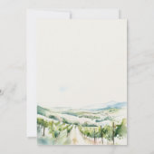 Soft Pastel Watercolor Vineyard Landscape Wedding Kaart (Achterkant)