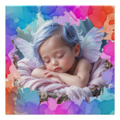Soft Pastel Waterverf Baby Slaapfoto Perfect Poster (Voorkant)
