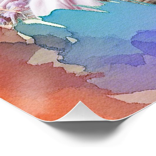 Soft Pastel Waterverf Baby Slaapfoto Perfect Poster (Hoek)