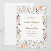 Soft Pastel Waterverf Bloementuin Trouwen Kaart (Voorkant / Achterkant)