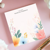 Soft Pastel Waterverf Floral Gepersonaliseerde naa Notitieblok