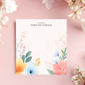 Soft Pastel Waterverf Floral Gepersonaliseerde naa Notitieblok