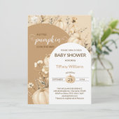 Soft Pastel Waterverf Pompoen herfst wilde bloemen Kaart (Staand voorkant)