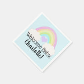 Soft Pastel Waterverf Rainbow Welkom Baby Napkin Servet (Hoek)