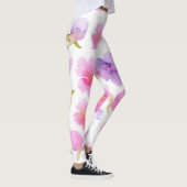 Soft Pastel Waterverf Roze en Lavender Flowers.j Leggings (Rechts)