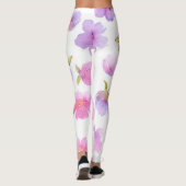 Soft Pastel Waterverf Roze en Lavender Flowers.j Leggings (Achterkant)