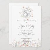 Soft Pastel Waterverf Wild Flowers Wedding Kaart (Voorkant / Achterkant)