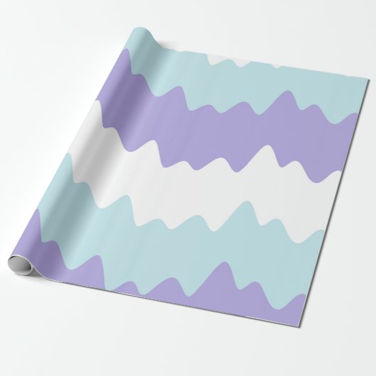 Soft Pastel Wavy Stripes Cadeaupapier (Uitgerold)