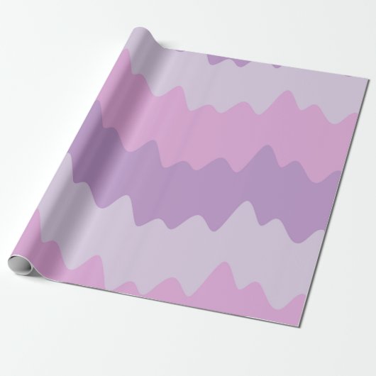 Soft Pastel Wavy Stripes Wrapping Paper Cadeaupapier (Uitgerold)