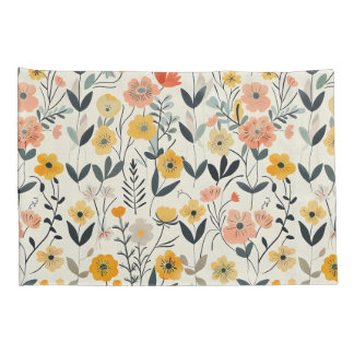 Soft Pastel Wildflower Botanische Patroon Sham Kussensloop