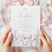 Soft Pastel Wildflower Butterfly Baptism Kaart