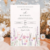 Soft Pastel Wildflower Floral Wedding Kaart