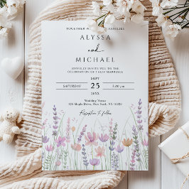 Soft Pastel Wildflower Floral Wedding Kaart