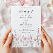 Soft Pastel Wildflower Floral Wedding Kaart