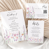 Soft Pastel Wildflower Floral Wedding Kaart