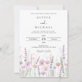 Soft Pastel Wildflower Floral Wedding Kaart (Voorkant)