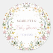 Soft Pastel Wildflower Garden Baby shower Favoriet Ronde Sticker (Voorkant)