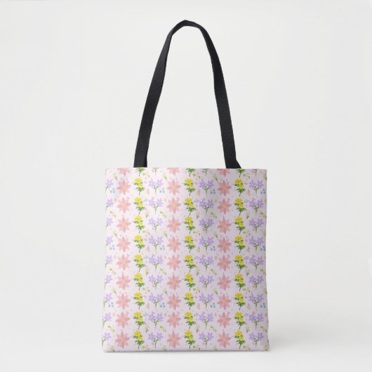  ​Soft Pastel Wildflower Pattern Tote Bag (Voorkant)