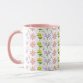 Soft Pastel Wildflower Pattern Two-Tone mug Mok (Links)