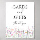 Soft Pastel Wildflower Wedding Cards & Gifts Sign Poster (Voorkant)