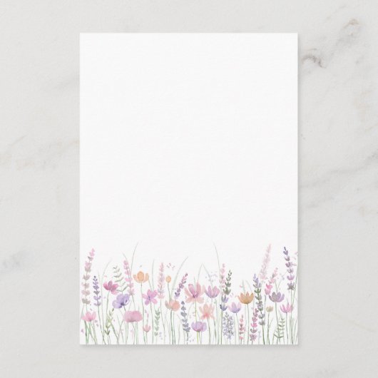Soft Pastel Wildflower Wedding Details Informatiekaartje (Achterkant)