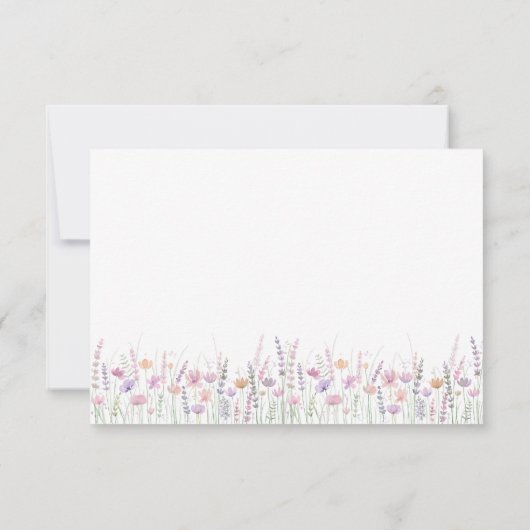 Soft Pastel Wildflower Wedding RSVP Card (Achterkant)
