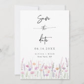 Soft Pastel Wildflower Wedding Save the Date Card Kaart (Voorkant)