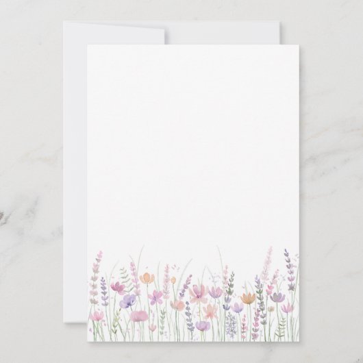 Soft Pastel Wildflower Wedding Save the Date Card Kaart (Achterkant)