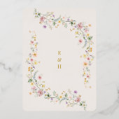 Soft Pastel Wildflowers Cottage Garden Wedding Folie Uitnodiging (Achterkant)