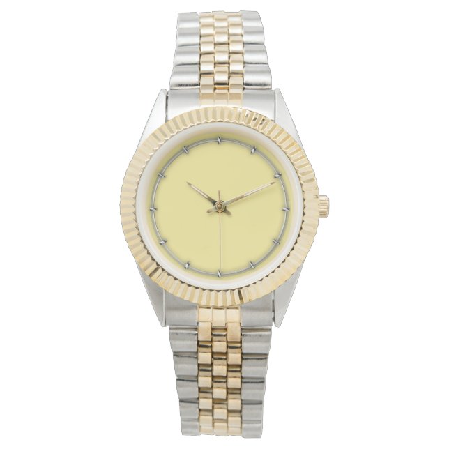 Soft pastel yellow accentdecor klaar om aan te pas horloge (Voorkant)