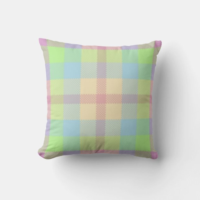 Soft pastels Tartan Cushion Kussen (Voorkant)