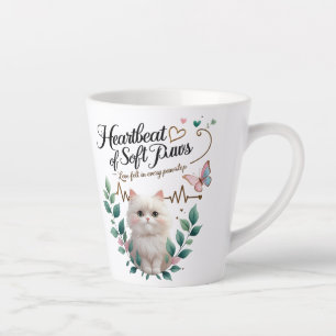 Soft Paws Latte – 12 oz Mok met Heartbeat of Love