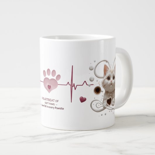 Soft Paws Symphony – 20 oz Jumbo Mok met Elegant (Voorkant rechts)