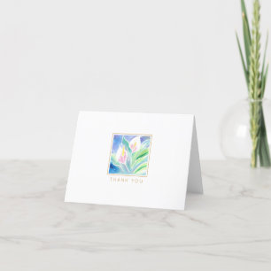 Soft Peace Lily Semi-Abstracte Floral Waterverf Bedankkaart