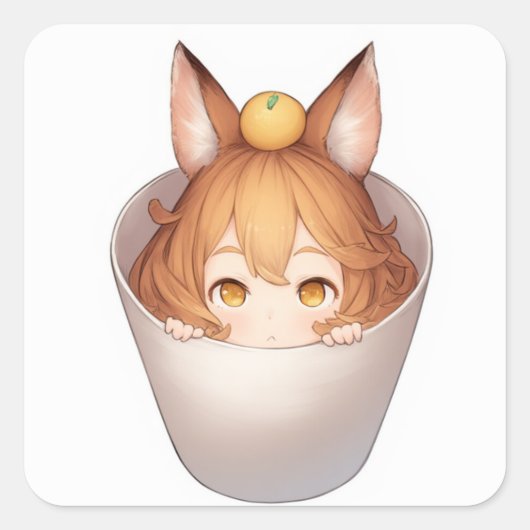 Soft Peaceful Art Vierkante Sticker (Voorkant)