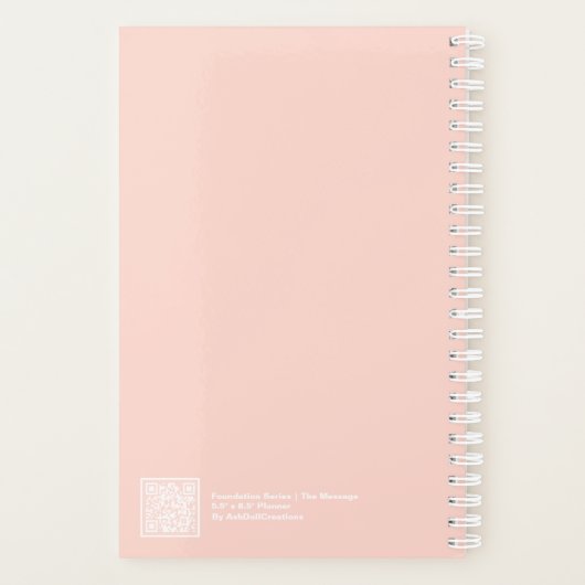 Soft Peach Block Quote | Fully Customizable Planner (Achterkant)