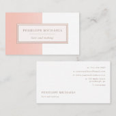 Soft Peach Blush en wit kleurenblok Visitekaartje (Voorkant / Achterkant)