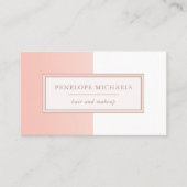 Soft Peach Blush en wit kleurenblok Visitekaartje (Voorkant)