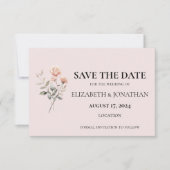 Soft Peach bruiloft uitnodiging Bewaar de datum Ka (Voorkant)